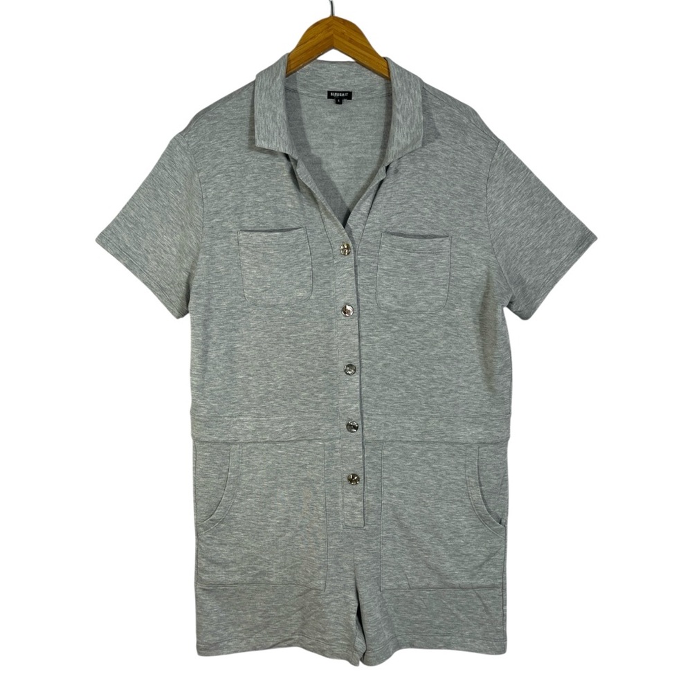 Bleusalt The Shorty Anna Jumpsuit in Grey Heather Modal Spandex Size 4/ 14-16 XL